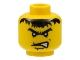 Part No: 3626bpb0060  Name: Minifigure, Head Male Scar Across Lip, Angry Black Eyebrows and Messy Hair Pattern (Dracus) - Blocked Open Stud