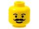 Part No: 3626bpb0083  Name: Minifigure, Head Moustache Curly and Full, Plain Eyebrows Pattern - Blocked Open Stud
