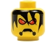 Part No: 3626bpb0092  Name: Minifigure, Head Alien with Red Eyes, Frown, and Messy Hair Pattern - Blocked Open Stud