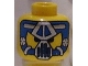 Part No: 3626bpb0093  Name: Minifigure, Head Alien with Blue and Silver Mask Type 2 Pattern - Blocked Open Stud