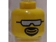 Part No: 3626bpb0098  Name: Minifigure, Head Glasses with Silver Sunglasses and Goatee Pattern - Blocked Open Stud