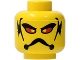 Part No: 3626bpb0108  Name: Minifigure, Head Alien with Red Eyes, Frown and Gills Pattern - Blocked Open Stud