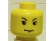 Part No: 3626bpb0125  Name: Minifigure, Head Male HP Tom Riddle with Black Eyelashes and White Pupils, Arched Right Brow, Chin Dimple Pattern - Blocked Open Stud