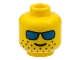 Lot ID: 230981983  Part No: 3626bpb0176  Name: Minifigure, Head Glasses with Blue Sunglasses and Wide-Spaced Stubble Pattern - Blocked Open Stud
