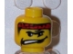 Part No: 3626bpb0179  Name: Minifigure, Head Male Headband Red with Crooked Mouth with Teeth Pattern - Blocked Open Stud