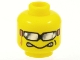 Part No: 3626bpb0189  Name: Minifigure, Head Glasses with Silver Sunglasses with Ribbon, Aggravated Grin Pattern - Blocked Open Stud