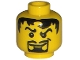 Part No: 3626bpb0216  Name: Minifigure, Head Male Pupils, Black Hair, Curly Eyebrows, Goatee Pattern - Blocked Open Stud