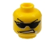 Part No: 3626bpb0231  Name: Minifigure, Head Glasses with Sunglasses, Arched Eyebrows, Open Mouth, and Headset Pattern - Blocked Open Stud