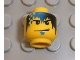 Part No: 3626bpb0232  Name: Minifigure, Head Male Smirk, Blue Goatee, Blue and Black Fade and Checkered Hair Pattern (Zed) - Blocked Open Stud