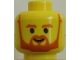 Part No: 3626bpb0249  Name: Minifigure, Head Beard with Brown Trim Beard (forked below mouth) and Eyebrows Pattern - Blocked Open Stud