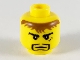 Part No: 3626bpb0264  Name: Minifigure, Head Black Goatee, Messy Brown Hair, Cleft Chin, 3 Marks under Left Eye Pattern (Adric) - Blocked Open Stud