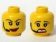 Part No: 3626bpb0295  Name: Minifigure, Head Dual Sided Female Red Lips, Headset, Scared / Smile Pattern - Blocked Open Stud