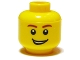 Part No: 3626bpb0405  Name: Minifigure, Head Male Brown Eyebrows, Open Lopsided Grin, White Pupils Pattern - Blocked Open Stud
