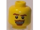 Part No: 3626bpb0427  Name: Minifigure, Head Brown Eyebrows, Goatee and Moustache, White Mouth and White Pupils Pattern - Blocked Open Stud