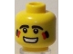 Lot ID: 50360911  Part No: 3626bpb0440  Name: Minifigure, Head Black Eyes and Eyebrows, Two-Color Cheek Paint Pattern - Blocked Open Stud