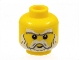 Part No: 3626bpb0450  Name: Minifigure, Head Beard White, Sideburns, Moustache, Eyebrows and White Pupils Pattern - Blocked Open Stud