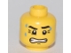 Part No: 3626bpb0462  Name: Minifigure, Head Dripping Sweat, with Clenched Teeth and Crow's Feet Pattern - Blocked Open Stud