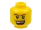 Part No: 3626bpb0507  Name: Minifigure, Head Male Thick Brown Eyebrows with Scar, Open Mouth with Missing Tooth, White Pupils Pattern - Blocked Open Stud