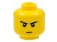 Part No: 3626bpb0524  Name: Minifigure, Head Male Stern Eyebrows (one Scarred), White Pupils, Brown Chin Dimple Pattern - Blocked Open Stud