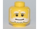 Part No: 3626bpb0545  Name: Minifigure, Head Beard White, Bushy Eyebrows, Smile, White Pupils Pattern - Blocked Open Stud