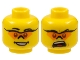 Part No: 3626bpb0583  Name: Minifigure, Head Dual Sided Glasses with Orange Lenses, Smile / Mouth Open Upset Pattern - Blocked Open Stud