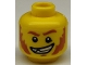 Part No: 3626bpb0640  Name: Minifigure, Head Red Eyebrows and Sideburns, Broken Tooth, Determined Grin, Pupils Pattern - Blocked Open Stud