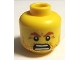 Part No: 3626bpb0677  Name: Minifigure, Head Beard Stubble, Brown Angry Eyebrows and Open Angry Mouth Pattern - Blocked Open Stud
