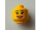 Lot ID: 380767099  Part No: 3626bpb0686  Name: Minifigure, Head Female with Peach Lips, Open Mouth Smile, Black Eyebrows, Light Green Eye Shadow Pattern - Blocked Open Stud