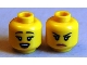 Part No: 3626bpb0697  Name: Minifigure, Head Dual Sided Female Black Eyebrows, Eyelashes, Open Mouth / Frown Pattern - Blocked Open Stud
