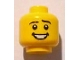 Part No: 3626bpb0716  Name: Minifigure, Head Black Eyebrows, White Pupils, Open Mouth Smile with Teeth Pattern - Blocked Open Stud