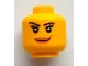 Lot ID: 178145078  Part No: 3626bpb0739  Name: Minifigure, Head Female with Pink Lips and Black Eyebrows and Eyelashes Pattern - Blocked Open Stud