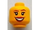 Part No: 3626bpb0745  Name: Minifigure, Head Female with Large Red Lips, Open Mouth Smile with Teeth, Brown Eyebrows, Thin Eyelashes and White Pupils Pattern - Blocked Open Stud