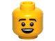 Part No: 3626bpb0793  Name: Minifigure, Head Male Black Eyebrows, Open Mouth Smile Pattern - Blocked Open Stud