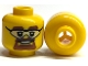 Part No: 3626bpb0803  Name: Minifigure, Head Glasses with Safety Goggles, Brown Eyebrows and Goatee Pattern - Blocked Open Stud