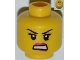 Part No: 3626bpb0829  Name: Minifigure, Head Female with Dark Pink Lips, Black Eyelashes and Angry Eyebrows, Crease under Eye, White Teeth Pattern - Blocked Open Stud