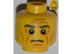 Lot ID: 346192336  Part No: 3626bpb0830  Name: Minifigure, Head Male Gray Eyebrows, Wrinkles, Downturned Mouth Pattern - Blocked Open Stud