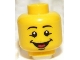 Part No: 3626bpb0910  Name: Minifigure, Head Male Black Eyebrows, Open Mouth Smile with Tongue Pattern - Blocked Open Stud