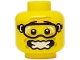 Part No: 3626bpb0911  Name: Minifigure, Head Black Eyebrows, Goggles, Medium Nougat Dimples, Furrowed Brow, Open Mouth Scared and Wavy with Teeth Pattern - Blocked Open Stud
