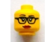 Part No: 3626bpb0912  Name: Minifigure, Head Female Glasses, Eyelashes and Red Lips Pattern - Blocked Open Stud