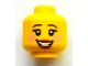 Lot ID: 284775722  Part No: 3626bpb0914  Name: Minifigure, Head Female Black Eyebrows, Eyelashes, Bright Pink Circles on Cheeks, Red Lips, Open Mouth Smile with Teeth Pattern - Blocked Open Stud