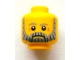 Part No: 3626bpb0922  Name: Minifigure, Head Beard Gray and Black, Gray Eyebrows and Red Eye Dimples Pattern - Blocked Open Stud