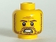 Part No: 3626bpb0925  Name: Minifigure, Head Beard Stubble, Brown Eyebrows and Mouth with Teeth Pattern - Blocked Open Stud