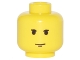 Part No: 3626bps3  Name: Minifigure, Head Male Small Black Eyebrows and Chin Dimple Pattern - Blocked Open Stud