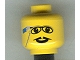 Lot ID: 292199639  Part No: 3626bpx107  Name: Minifigure, Head Glasses with Pencil Behind Ear, and Pointed Moustache Pattern - Blocked Open Stud