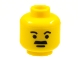 Part No: 3626bpx11  Name: Minifigure, Head Moustache Thick Flat and Short Eyebrows Pattern - Blocked Open Stud