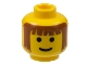 Part No: 3626bpx12  Name: Minifigure, Head Male Brown Bangs and Long Brown Hair Pattern - Blocked Open Stud