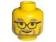 Minifig Head Doc / Director / Engineer, Gray Eyebrows, Glasses, Beard and Moustache Print