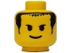 Part No: 3626bpx16  Name: Minifigure, Head Male Smile, Black Eyebrows, Short Bangs and Long Hair Pattern - Blocked Open Stud