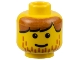 Part No: 3626bpx26  Name: Minifigure, Head Male Brown Hair and Line Stubble Pattern - Blocked Open Stud