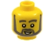 Part No: 3626bpx288  Name: Minifigure, Head Dark Bluish Gray Thick Eyebrows, Angular Beard and Thick Sideburns, Lopsided Open Mouth Smile with White Teeth Pattern - Blocked Open Stud
